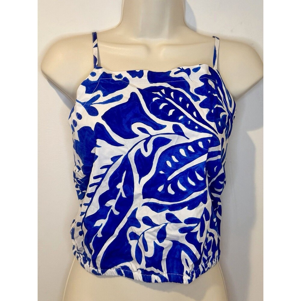 Banana Republic Blue White Paisley Bubble Tank Top